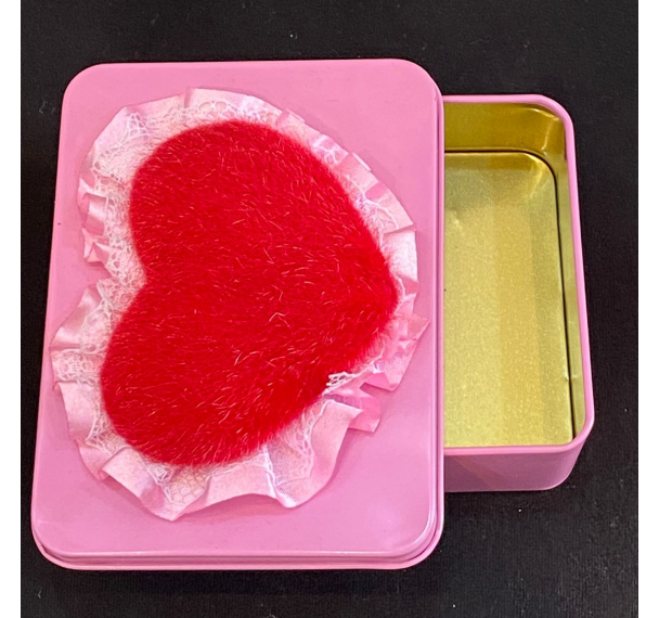 DİKİŞ KUTUSU PEMBE KALPLİ BOŞ